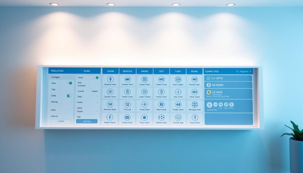 A clean, user-friendly interface with a warm, inviting color scheme of blues and grays. The layout is well-organized, with clear navigation menus and intuitive icons guiding the user through the lodeonline.in.net platform. The overall design conveys a sense of professionalism and trustworthiness, creating a comfortable and secure environment for online lotteries. Soft lighting illuminates the screen, enhancing the sleek, modern aesthetic. The interface seamlessly blends form and function, making it easy for users to access the various features and services offered by the website.